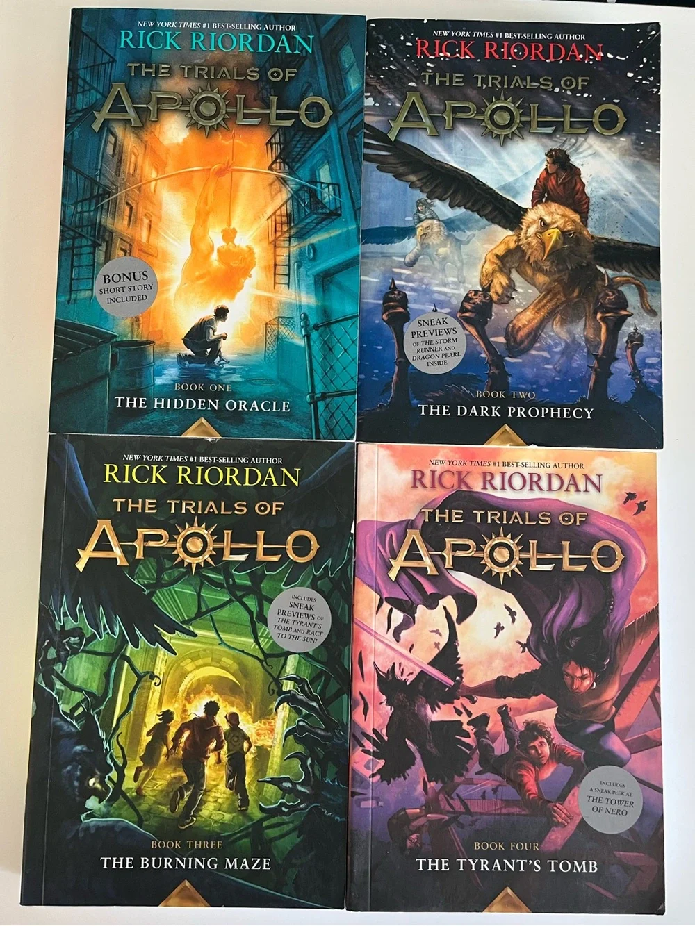 Rick Riordan The Trials of Apollo Book 1 to 4 Burning Maze Tyrants Tomb